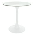 thumbnail image 3 of LeisureMod Bristol 27" Round Dining Table with MDF Wood Top and White Steel Pedestal Base for Kitchen and Living Room in Light Natural, 3 of 5