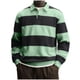 thumbnail image 2 of Ceisia Men's Contrast Wide-Stripe Polo Shirt | Stretchy Relaxed Long-Sleeve Casual Top Gift, 2 of 5
