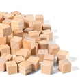 thumbnail image 3 of Pequeños bloques de madera para manualidades Bloque cuadrado de madera natural sin terminar para proyectos de bricolaje y fabricación de rompecabezas (50 piezas), 3 of 5