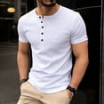 thumbnail image 2 of Men's Casual Button Down Shirt Cotton | Regular Fit Short Sleeve Blouse | Round Neck Button Closure | Breathable & Soft | Daily Wear Office Vacation | Classic Essential | Zenithor,White 2XL, 2 of 9