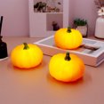 thumbnail image 5 of Harlier 3 PCS LED Pumpkin Lights, Halloween Pumpkins Battery Operated, Pumpkin Tea Lights, Light Up Jack O’ Lanterns for Halloween Decoration (Orange), 5 of 7