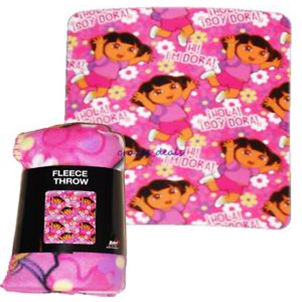 Nickelodeon Dora The Explorer "Hi! I'm Dora" Throw Blanket 50" X 60