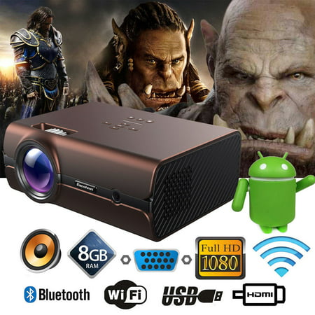 Excelvan BL46 2000LM 1080P Android 6.0 Multimedia LCD Projector 1G RAM 8G ROM (The Best Media Player For Android)