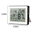 thumbnail image 3 of Thermometer with Digital Atomic Clock, Large Display with Adjustable Backlight, Inside Outside Temperature Humidity Monitor, Home Weather Thermometer(White), 3 of 8