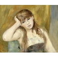 thumbnail image 2 of Renoir, Pierre-Auguste 31x26 White Modern Wood Framed Museum Art Print Titled - Young Blond Girl, 2 of 4