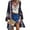 A-Navy, variant on Women Floral Print/Color Printing Casual Flare Sleeve Long Cardigan Coats