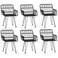 thumbnail image 2 of vidaXL 7 Piece Garden Dining Set Black Poly Rattan, 2 of 5
