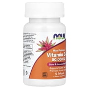 NOW Foods Vitamin D-3, Max Potency, 50,000 IU, 12 Softgels