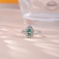 thumbnail image 3 of 1 Carat Luxury S925 Sterling Silver Green Moissanite Ring for Women temperament and fashion parties engagements weddings anniversaries gifts, 3 of 8