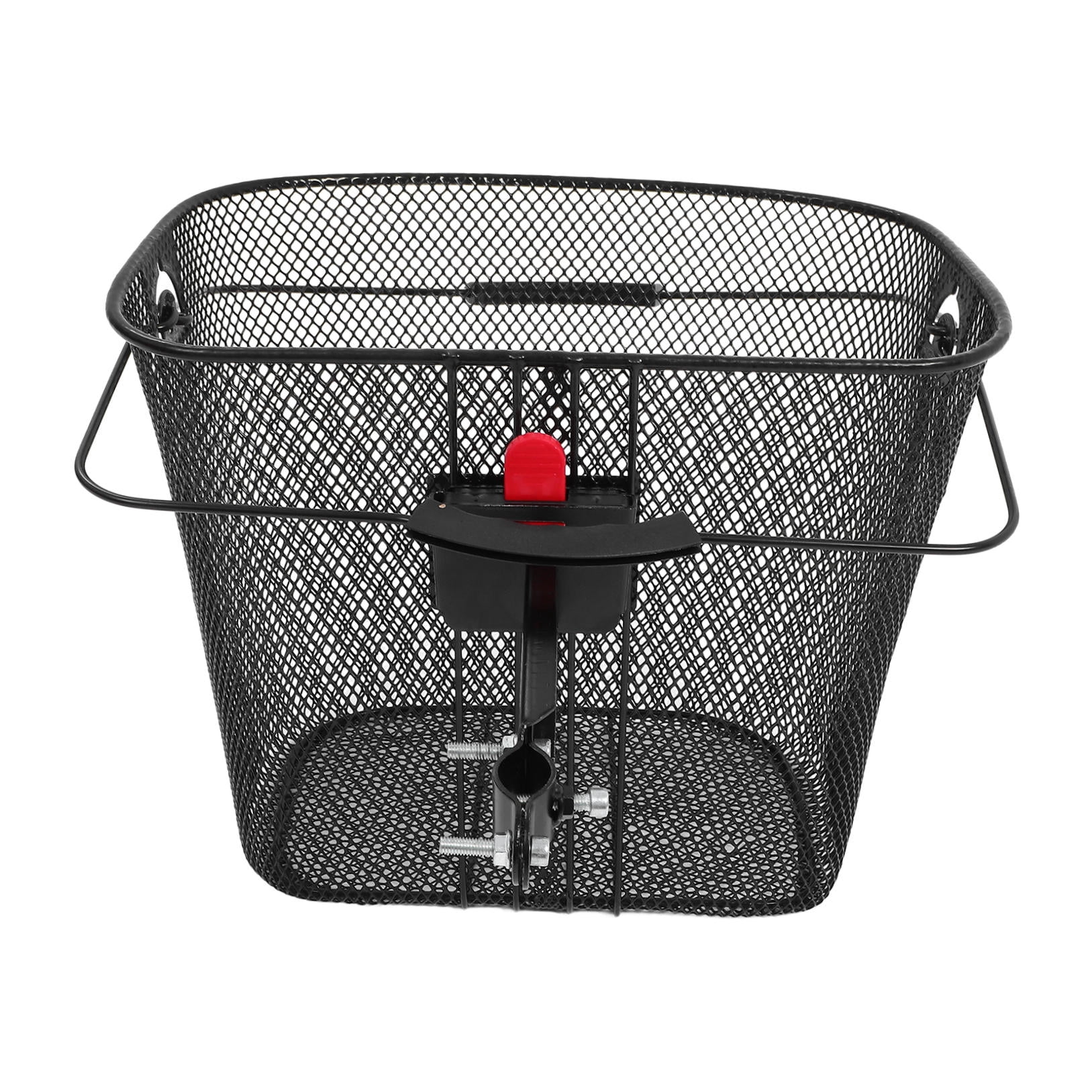 PBPBOX Black Metal Bicycle Basket Front Handlebar Detachable Bike Basket for Outdoor Use and Decoration