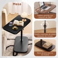 thumbnail image 4 of Mesa Auxiliar Sala, mesas laterales para sala en Forma de C, 360° Mesita de Noche Giratoria, Altura Ajustable, mesita de centro, para Sofás y recamara y sala, (Negro), 4 of 4