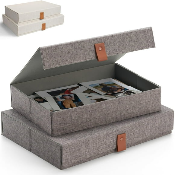 Cajas decorativas para guardar fotos ZICOTO, juego de 2 con tapas