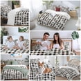 thumbnail image 5 of Thanksgiving Pumpkin Bedding Duvet Cover Set Twin Size 4 Pieces Fall Leaves Botanical Black Plaid Bedding Set with Zipper Closure, 1 Comforter Cover 68x86 Inches 1 Flat Sheet & 2 Pillow Cases, 5 of 7