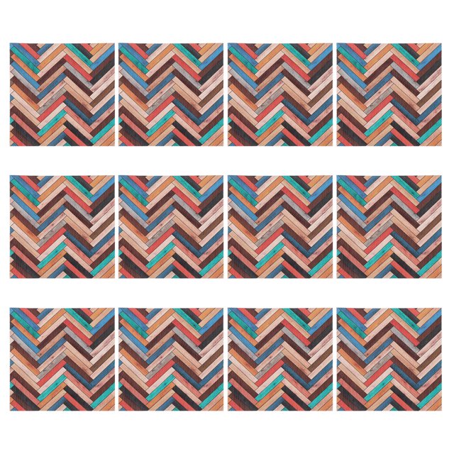 Unique Bargains Planchers de Maison de Poupée 4 x 4 Pouces Rectangle Multicolore Papier Peint Maison de Poupée et Plancher pour Maison de Poupée 12 Pcs
