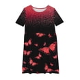 thumbnail image 4 of QIPOPIQ Robe d'Été pour Fille Art Van Gogh Impression 3D Col Rond Manches Courtes T-Shirt Robe Évasée Liquidation, 4 of 5