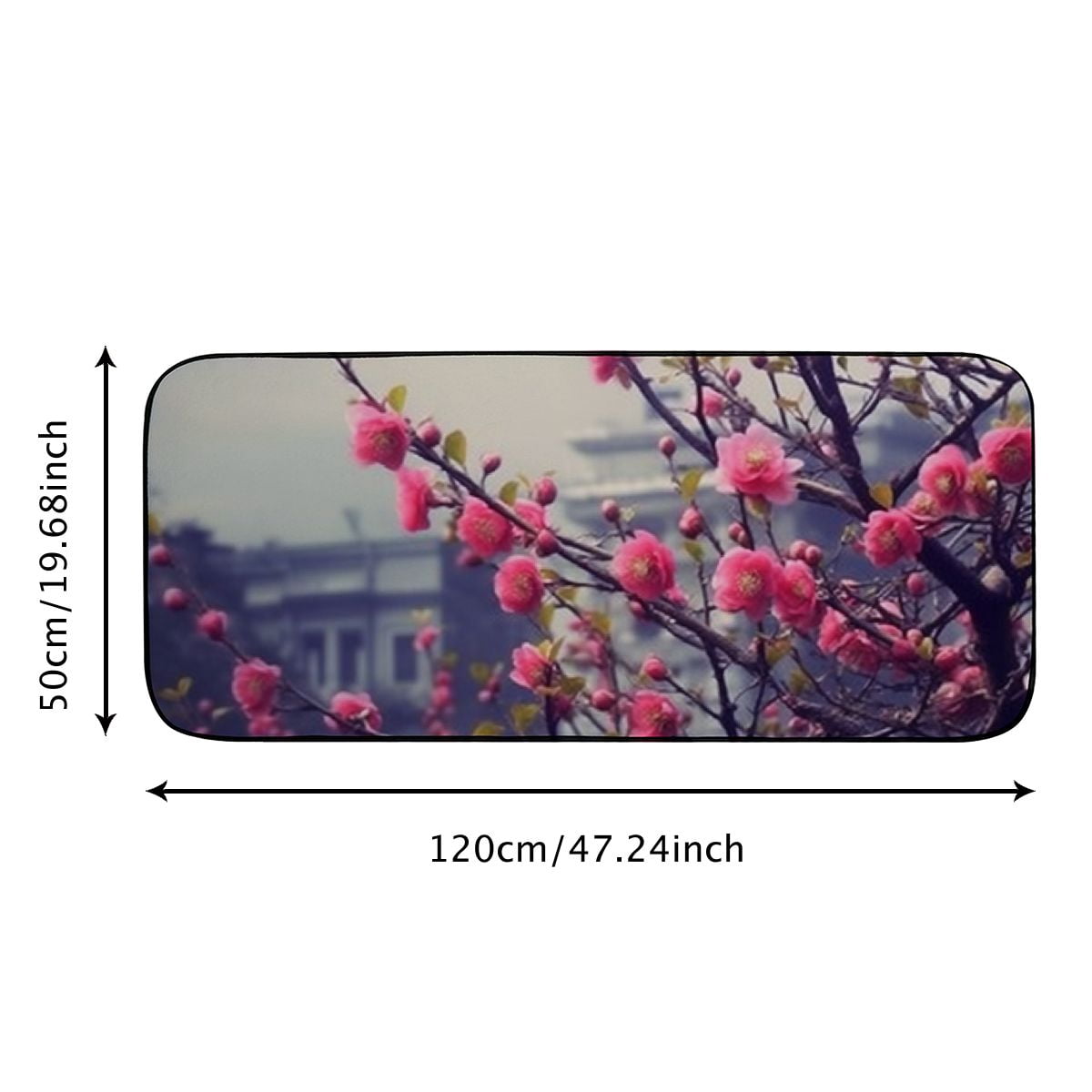 Qinduosi Decorative Door Mat, Door Mat with Non-Slip Rubber Backing, Easy Cleaning, Traps Dirt, for Entry, Patio, Garage- Bud Spring Tree Flowering Nature 19.68*47.24 in