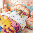 thumbnail image 3 of Manfei Ocean Wildlife Axolotl Twin Comforter Sets,Watercolor Salamander Print Bedding Set,Polkadot Reversible,2-Piece,1 Comforter and 1 Pillowcase, 3 of 7