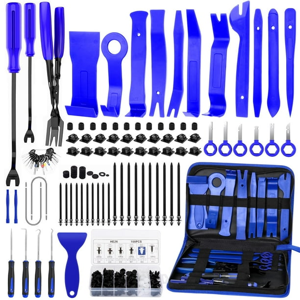 Juego de herramientas GLK, 248 piezas, kit de herramientas para quitar molduras con clips de retención