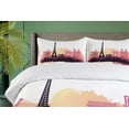 thumbnail image 4 of Ambesonne Notre Dame de Paris Duvet Cover Sets, Sunset View, 2-King, White Dried Rose Peach, 4 of 7