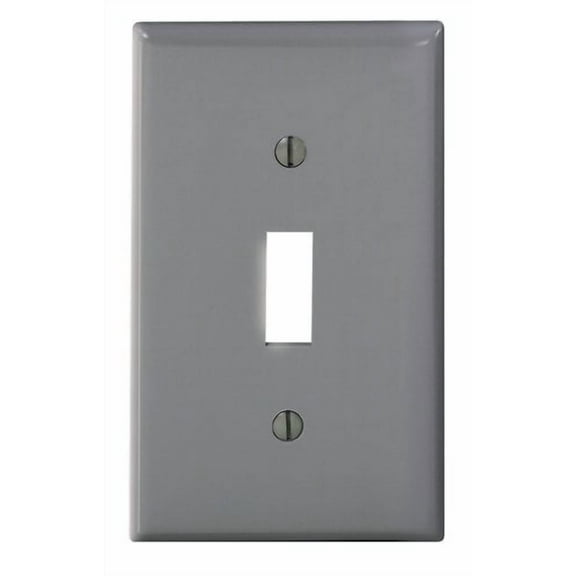 Leviton 80701-GY Gray Nylon Single Gang Toggle Light Switch Wall Plate