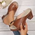 thumbnail image 2 of Sandals for Women 2025 Walking Sandals Platforms Womens Wide Shoes Extra Wide Tan for Women Size 11 Womens Bridesmaid Women's Summer On Casual Beach Yoga Shoes With Mid Heel Brown 8.5, 2 of 7