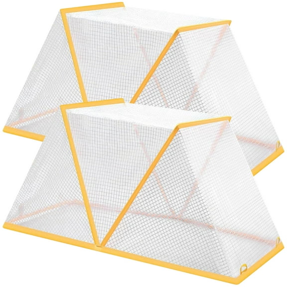 2PCS White Foldable Raised Garden Bed Cover, 80x34x35 cm/31.5x13.3x13.7 in, Pyramid Structure, Row Cover for Vegetable and Flower Protection