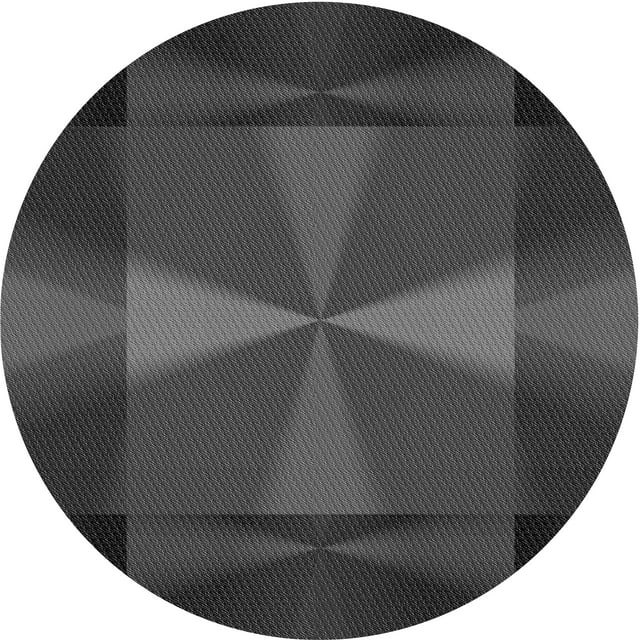 Ahgly Company Machine Washable Indoor Round Transitional Charcoal Black Area Rugs, 5' Round