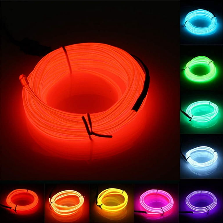 EL Wire Lights,Portable Neon EL Wire Lights Super Bright Battery Operated for Cosplay Dress Party Halloween Christmas Decoration Walmart.com