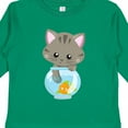 thumbnail image 4 of Inktastic Cute Cat, Little Cat, Kitty, Kitten, Fish Bowl Girls Long Sleeve Toddler T-Shirt, 4 of 5