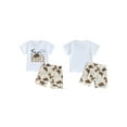 thumbnail image 3 of Qmyliery Baby Toddler Boy Western Outfit Letter Short Sleeve T-shirt Boot Shorts 2 Piece Summer Set 3 6 12 18 24 Months 3 Years, 3 of 10