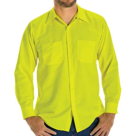 Red Kap Men's Long Sleeve Enhanced Visibility Ripstop Work Shirt