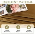 thumbnail image 6 of 120 inches Extra Long Gold Brown Velvet Curtains for Living Room, Back Tab Wall Backdrop Curtains for Party, Thermal Insulated Room Dividers for Hall/Bedroom, W52 x L120, 2 Panels, 6 of 6