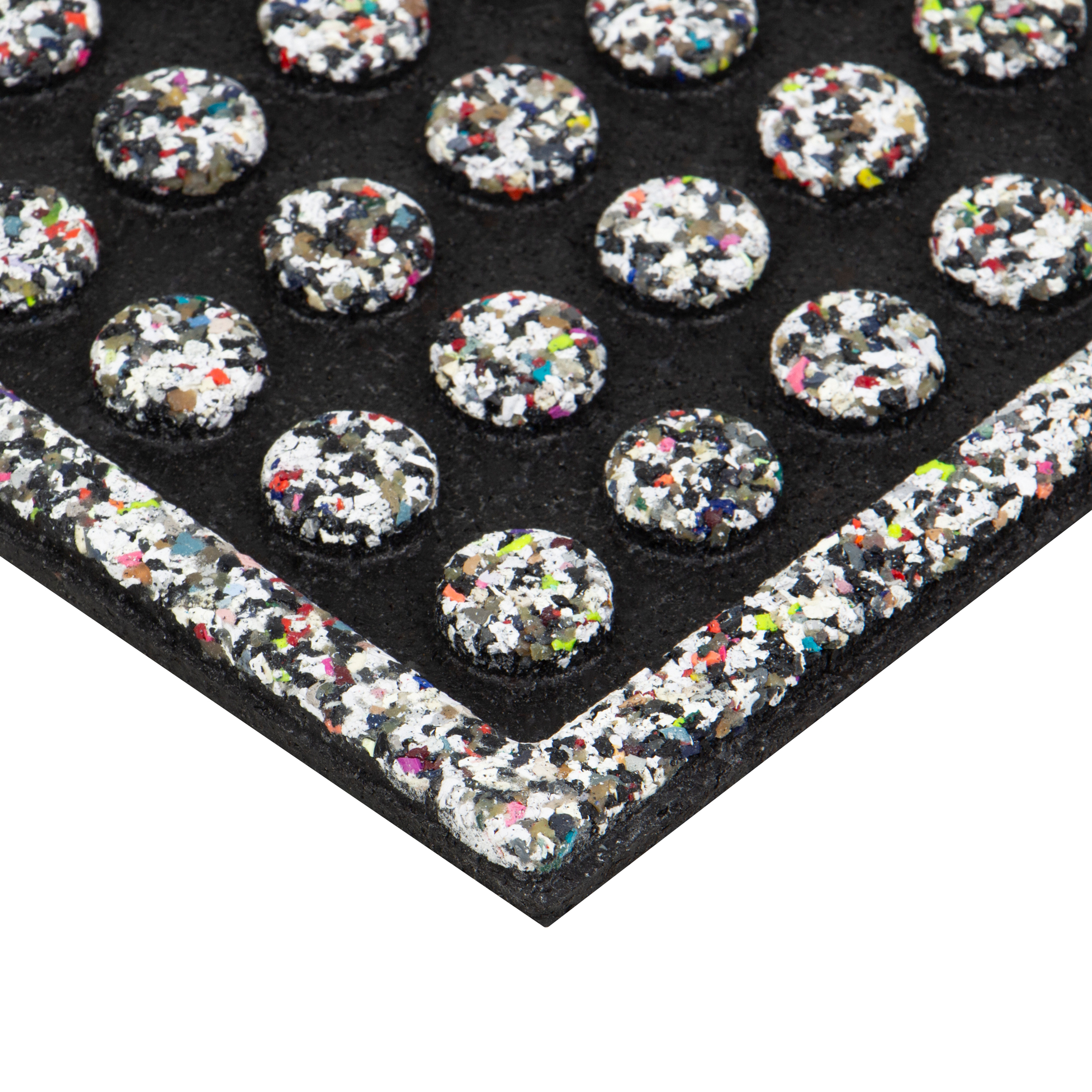 Apache Mills Black Dots Endurance Outdoor Rubber Doormat made with Nike Grind, 18" x 30"