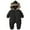 Black, variant on lnmuld Kids One-piece Solid Color Boys Winter Lined Hooded Romper Jumpsuit with Ears Thickened Padded Snowsuit for Toddler Outdoor Play Size:12-18 Months