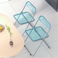 thumbnail image 3 of Miniyam Stackable Folding Chair, Plastic Foldable Acrylic Chair,1 Pack,Blue+Green, 3 of 6