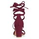 thumbnail image 3 of Women's Open Toe Lace Up Chunky High Heels Sandals Burgundy US 9.5/UK 7.5/EU 41, 3 of 6