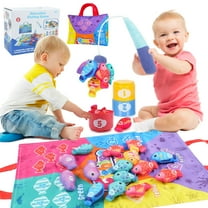 JUGAAD LIFE Montessori Toys for 1 Year Old Boys Girls, Cloth Fishing Game Sensory Toy for Toddler 1-3, Number Counting and Color Sorting, Baby Gifts for 6-12 12-18 Months