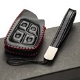 thumbnail image 5 of Vitodeco Genuine Leather Key Fob Case Cover Protector Compatible for Honda Civic, Accord, CR-V 2013-2017 (4-Button, Black/Red), 5 of 6