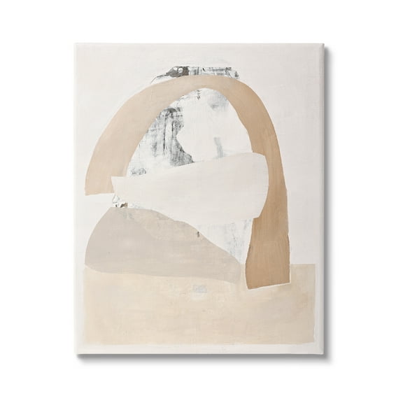 Stupell Industries Simple Beige Abstract Abstract Painting Gallery Wrapped Canvas Art Print Wall Art, 16 x 20