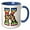 Blue/White, variant on 3drose, Colorful Image of Marquee Lights Monogram K, 11oz Two-tone Red Mug