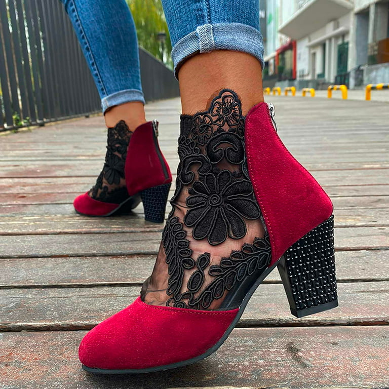 ankle high heel boots