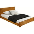 thumbnail image 3 of Wooden Platform Bed with Nightstand - Full Size Bed Frame, Oak Finish, Modern Bedroom Furniture, 3 of 8