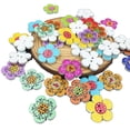 thumbnail image 4 of Clearance! beishanbush Buttons 20Mm Wooden 2-Holes Decorations Scrapbooking Flowers Sewing Color Buttons Mixed Home Diy One Size Multi-Color, 4 of 7