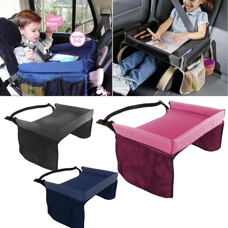 Kids Travel Tray for Snack Waterproof Safety Baby Car Seat Table Board Eat Play 