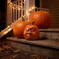 thumbnail image 4 of Funny Smiling Pumpkin Figurine Halloween Whimsical Pumpkin Decor Tabletop Ornament for Home Office and Festive Decoration, 4 of 8