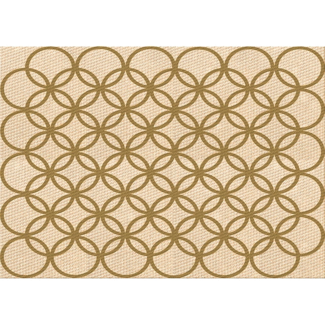 Ahgly Company Tapis Rectangulaire Lavable en Machine Intérieur Transitionnel Blond Doré Or, 2 Pieds x 4 Pieds