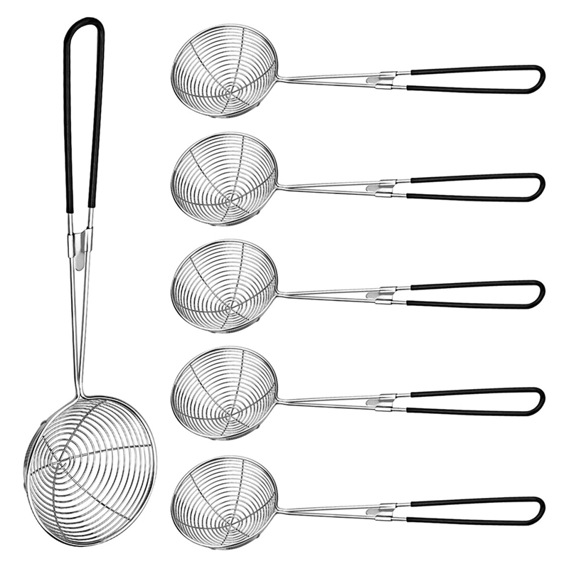 Hot Pot Strainer Scoops Stainless Steel Hot Pot Strainer Spoons Mesh Skimmer Spoon Asian