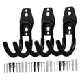 thumbnail image 4 of OFFIGAM 3Set Hose Storage Rack Black Stainless Steel Wall-Mounted Hose Hanger for Gardeners, 4 of 6
