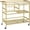 31.7''L x 15.7''W x 34.6''H, variant on Home Bar Cart, Three-Tier Wheeled Drink Cart with Handle, with Wine Rack and Glass Holder, Rolling Wine Cart for Kitchen and Dining Room, Gold RCJ61B01 - Bar and Dining Cart