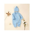 thumbnail image 3 of Bagilaanoe Newborn Baby Girl Boys Knit Jumpsuit Long Sleeve Bodysuit + Hat 3M 6M 9M 12M 18M Infant Ribbed One Piece Romper, 3 of 9